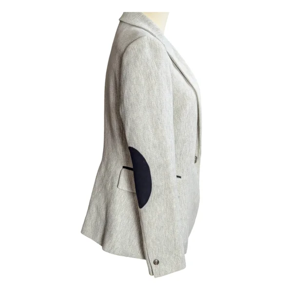 Zara Light Grey Cotton Jersey Blazer  size Medium - Picture 2 of 8